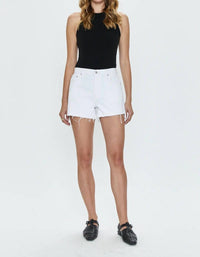 PISTOLA Connor Relaxed High Rise Vintage Shorts in blank canvas - women's shorts