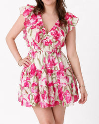 Meet Me In Santorini - LONIANS BLOOM MINI RUFFLE DRESS