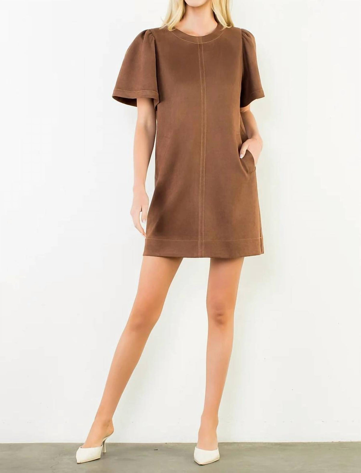 Thml - Suede Short Sleeve Dress