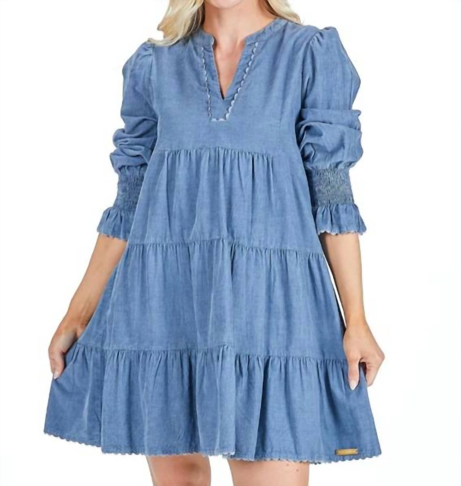 Simply Southern Corded Dress in blue - women's dress