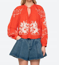 Sea - SERAFINA EMBROIDERY BLOUSE