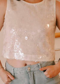 2.7 August Apparel - Finding Seashells Sequin Top