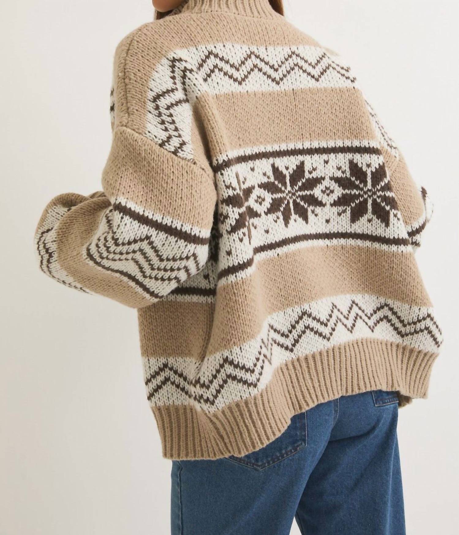 Le Lis - Collared Zip Up Sweater Jacket