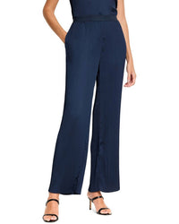 Nic + Zoe Crinkle Crepe Wide Leg Pant in dark indigo - women's pants