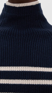 Rag & Bone Ilaria Turtleneck Top in navy white stripe - women's sweater - view 6