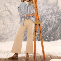 Nic + Zoe Drifty Painted Stripe Cotton Shirt in blue multi - women's blouse - alternate view