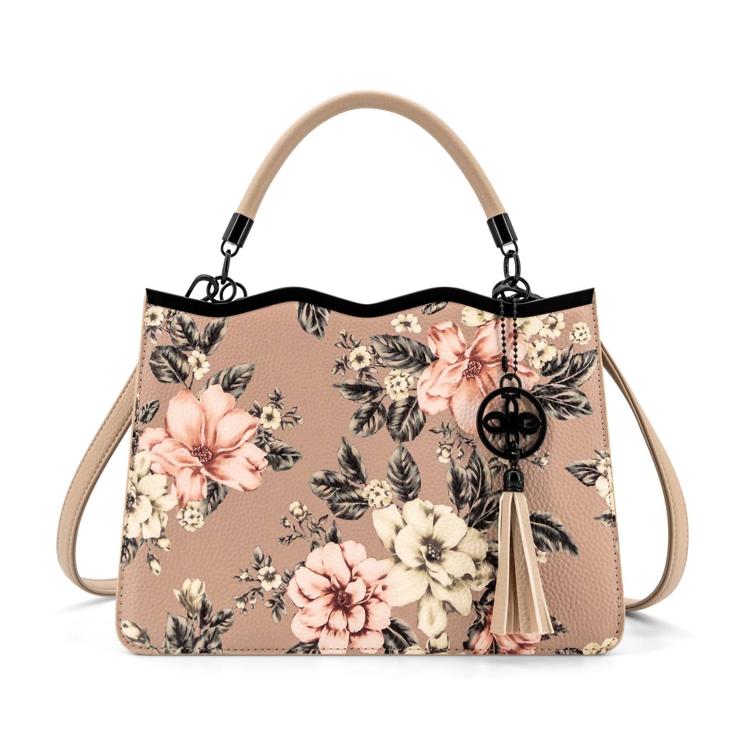 Like Dreams Women's Violette Floral Print Crossbody Satchel Bag in beige - women's bag