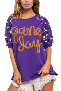 Vanilla Monkey - Game Day Metallic Blouse