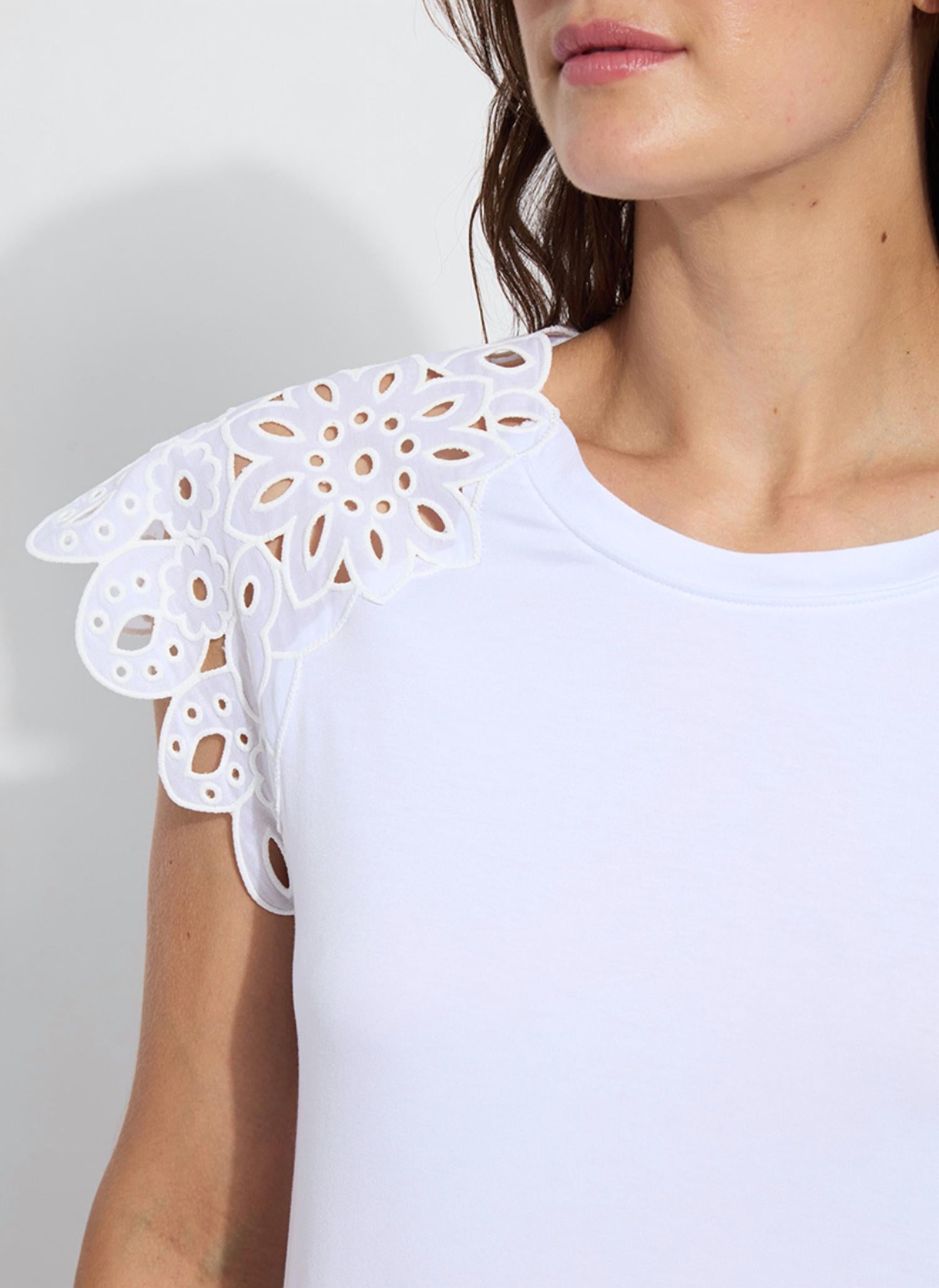 Lysse - Katarina Eyelet Sleeve Trim Top