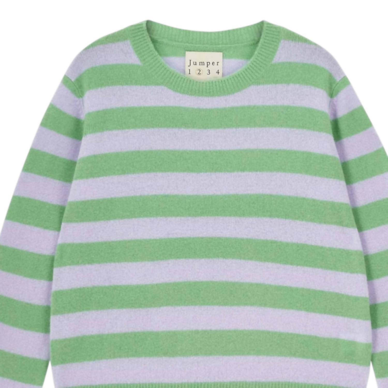 Jumper1234 - Women's Stripe Distressed Crew Sweater
