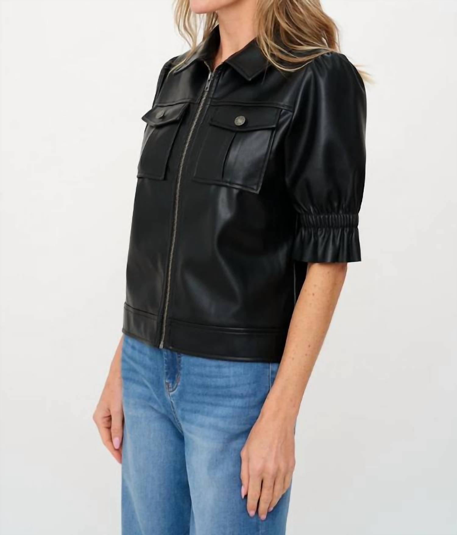 Six/Fifty - Faux Short Sleeve Jacket