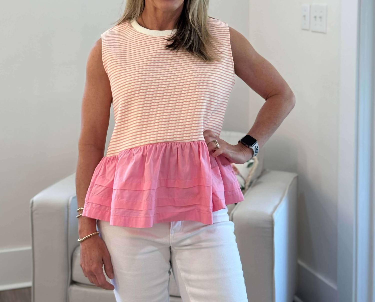Strut & Bolt - Camron Stripe Ruffle Top