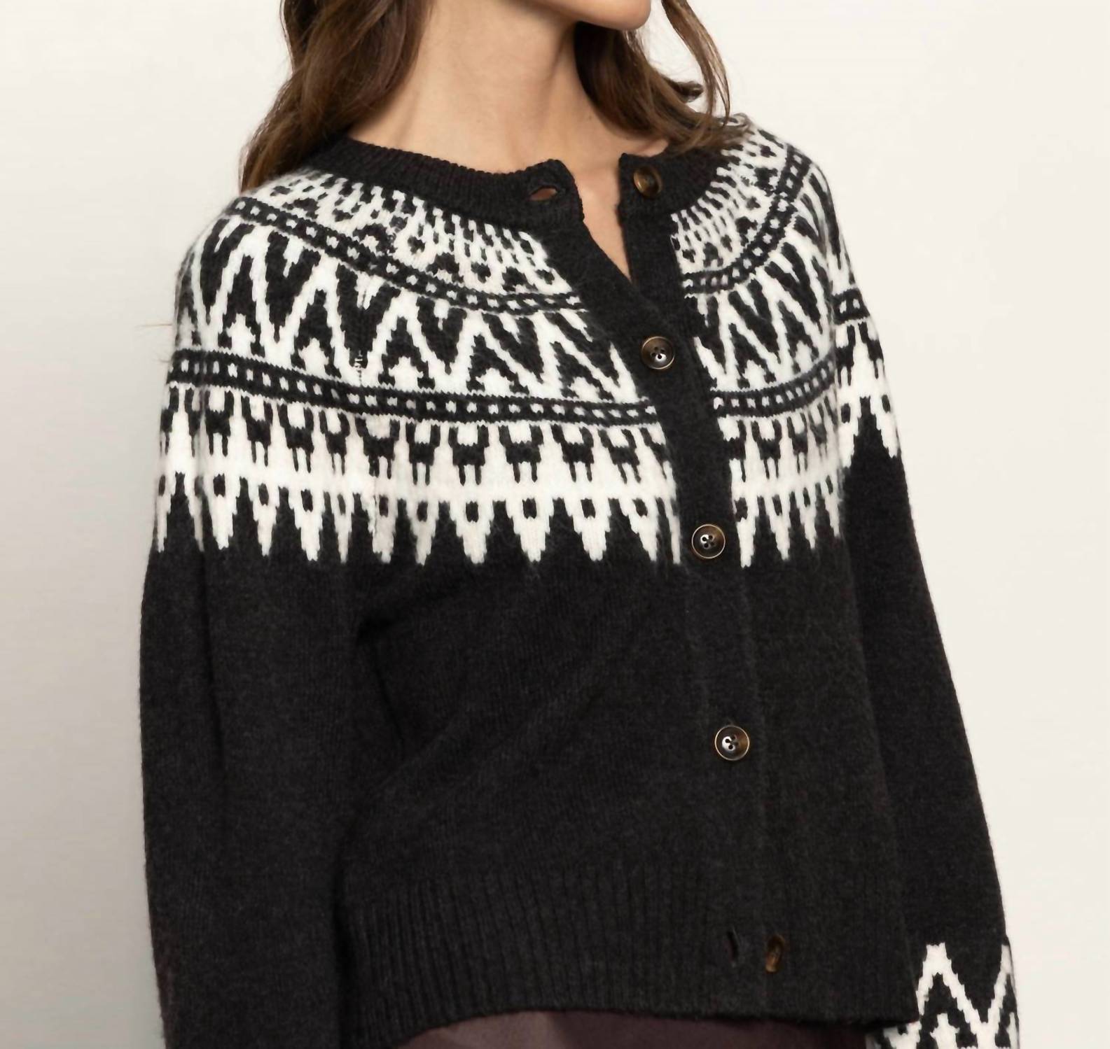Sanctuary - Fairisle Crewneck Cardigan