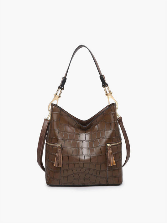 Jen & Co. - Rochelle Crocodile Print Hobo Bag