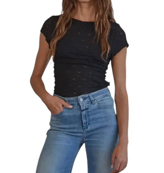 By Together - Fields of Daisy's Lace Ruched Top - Black