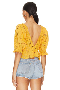 Free People Gardenia Top in golden girl - women's blouse - alternate view