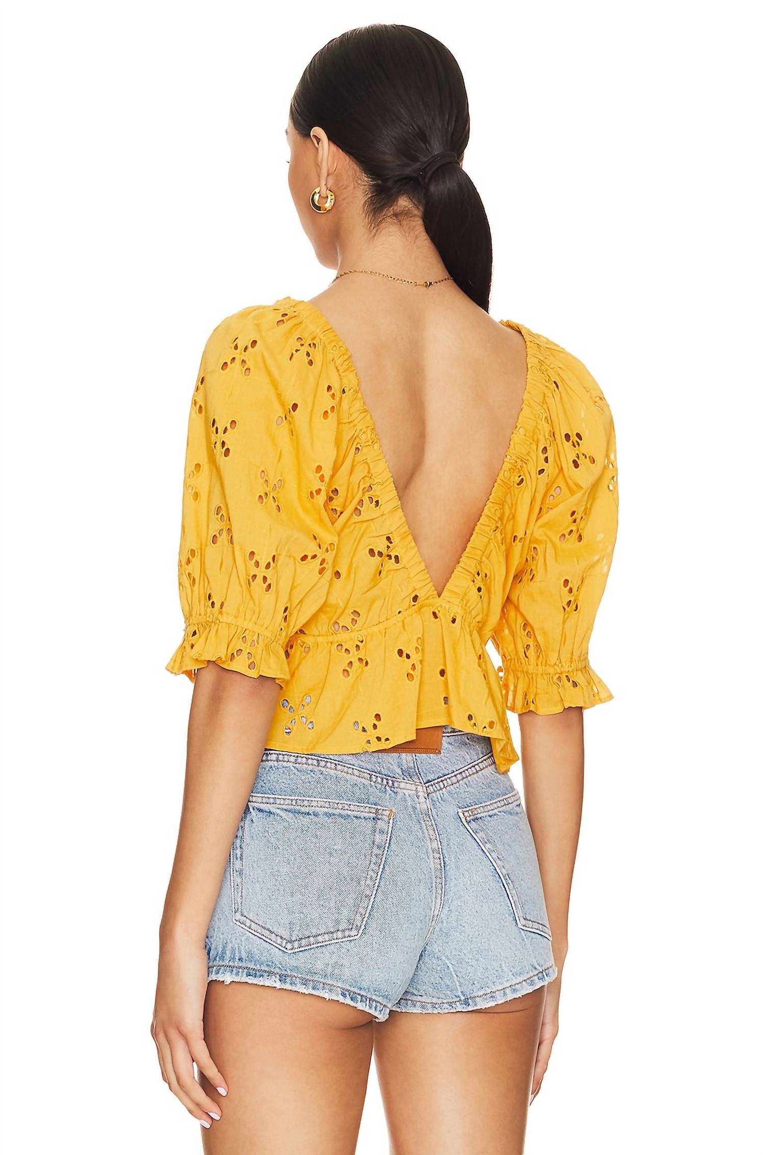 Free People Gardenia Top in golden girl - women's blouse - alternate view