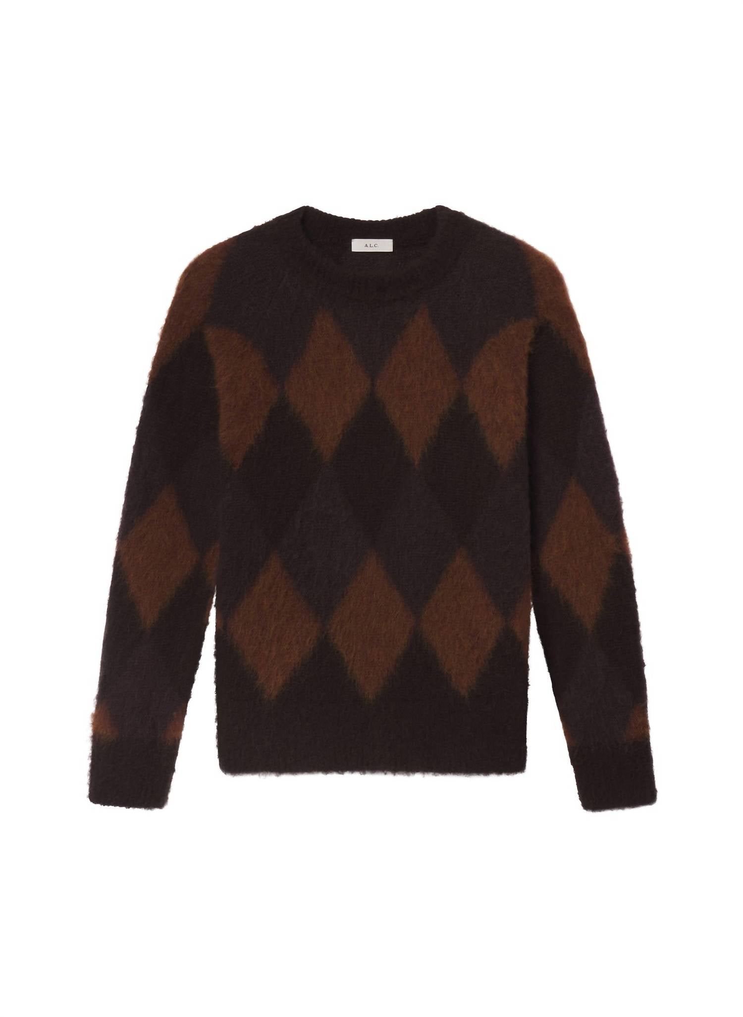 A.L.C. - Ezra Brushed Alpaca Argyle Sweater