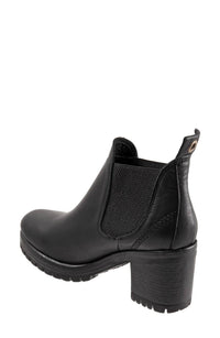 bueno Women's Flight Block Heel Bootie in black - women's shoe - detail view