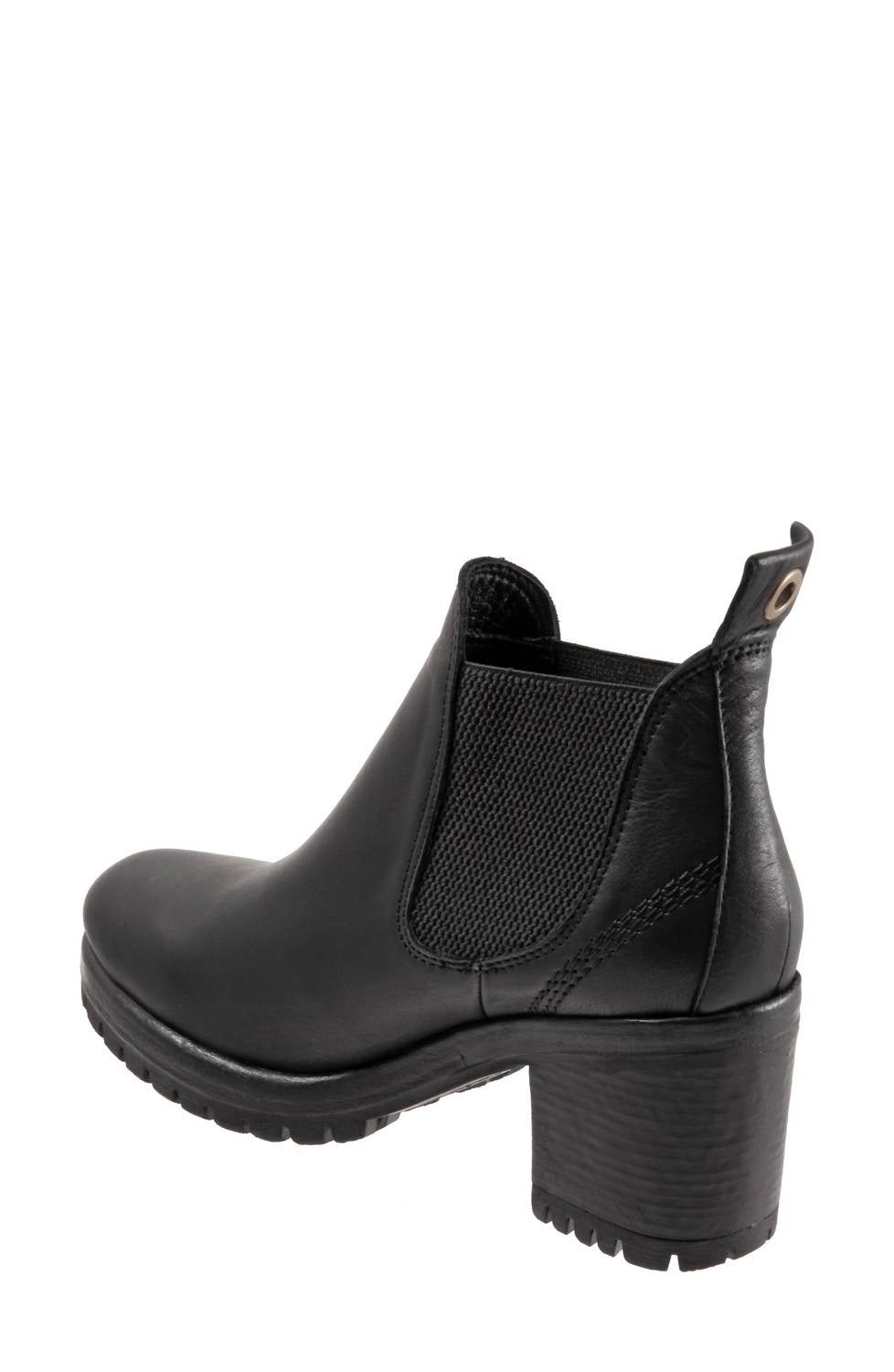 bueno Women's Flight Block Heel Bootie in black - women's shoe - detail view