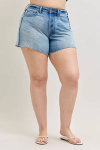 Judy Blue - High Waist Rigid Magic Cutoff Short Raw Side Seams Shorts