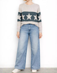 Alashan Cashmere - Merino Banded Star Crewneck Sweater