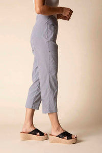 Olivia by Habitat Cool Tech Stripe Seaside Capri Pant in navy - women's pants - detail view