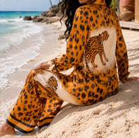 Little Secret Of Mine - Animal Print Wide Leg Pant Set
