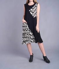 Dolma Cirque Noir Dress in black white - women's dress