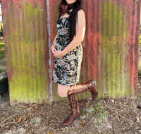 2FlyCo Painted Desert Sleeveless Mini Dress in black tan - women's dress - detail view