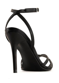 Andrea Women's Strappy Stiletto Sandal in black - women's sandal - detail view
