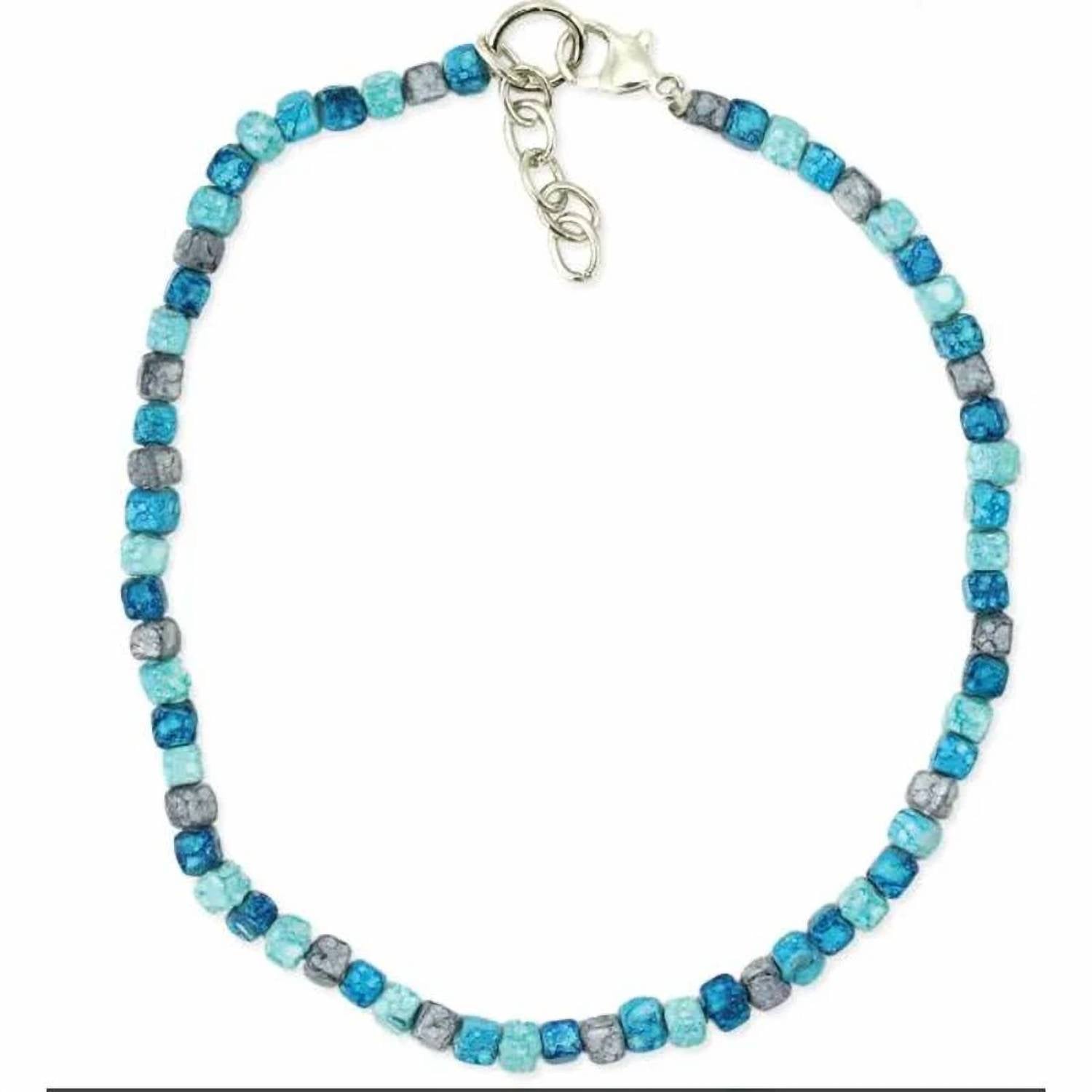 Zad - Women's Tidal Waves Marbled Bead Anklet