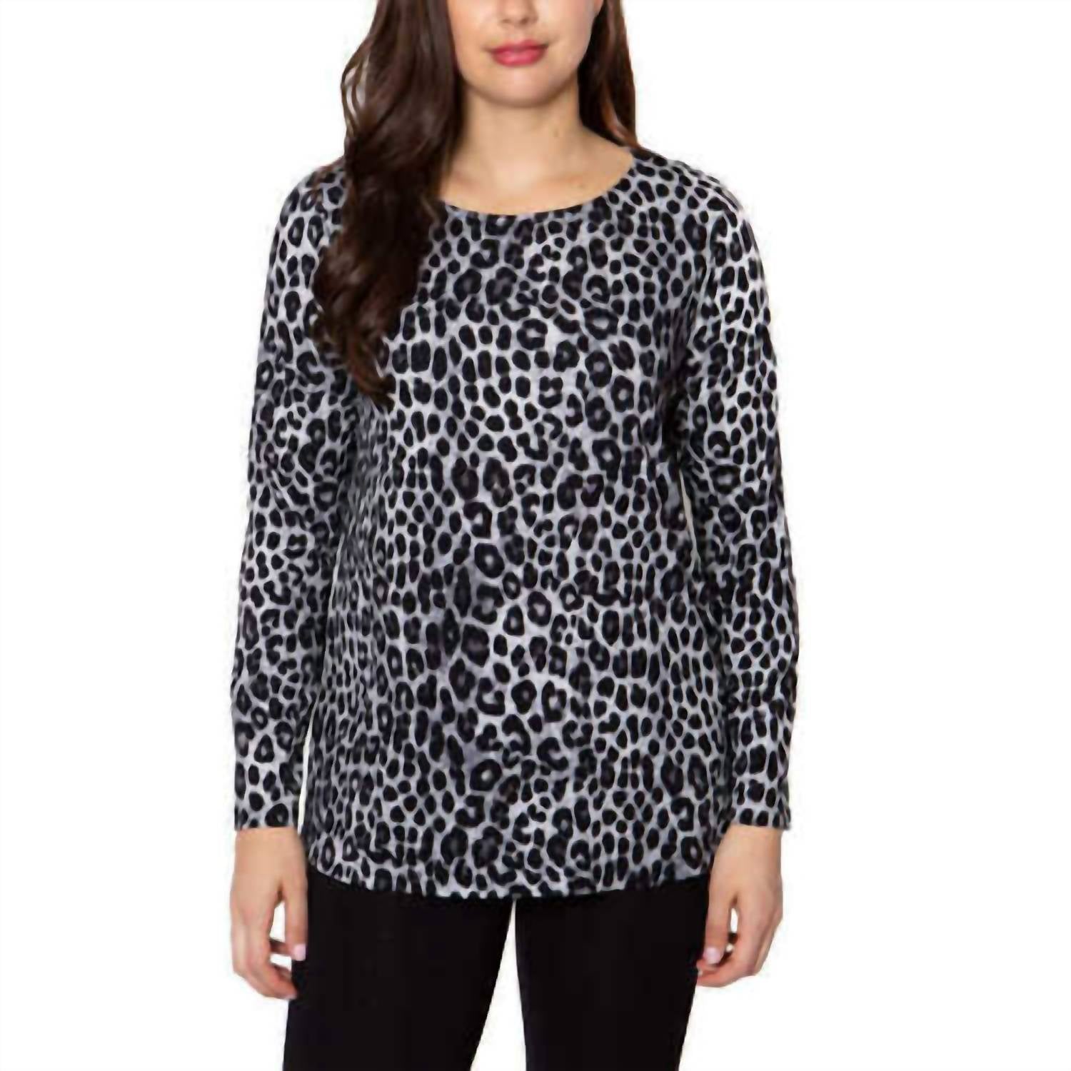 Mario Serrani - Women's Crewneck Animal Print Top