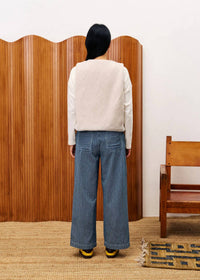 FRNCH Stripe Bleuet Pants in blue and white - women's pants - detail view