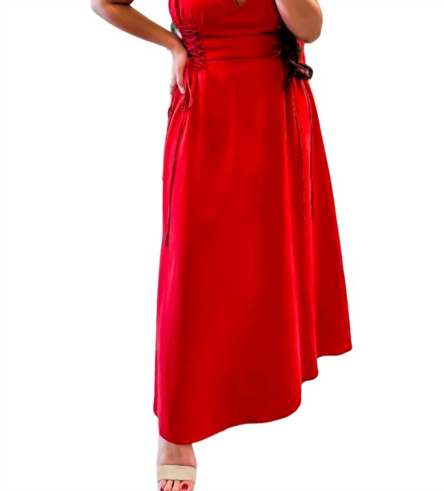 Storia - Que Mamacita Side Lace Midi Dress