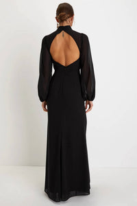 Lulus - Women's Graceful Entrance Long Sleeve Backless Maxi Dress