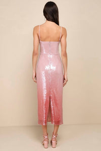 Lulus - Ombre Sequin Sleeveless Midi Dress
