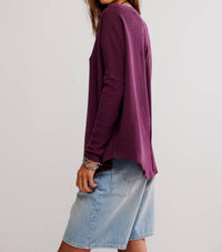 Free People - Latte Blues Solid Thermal Sweater
