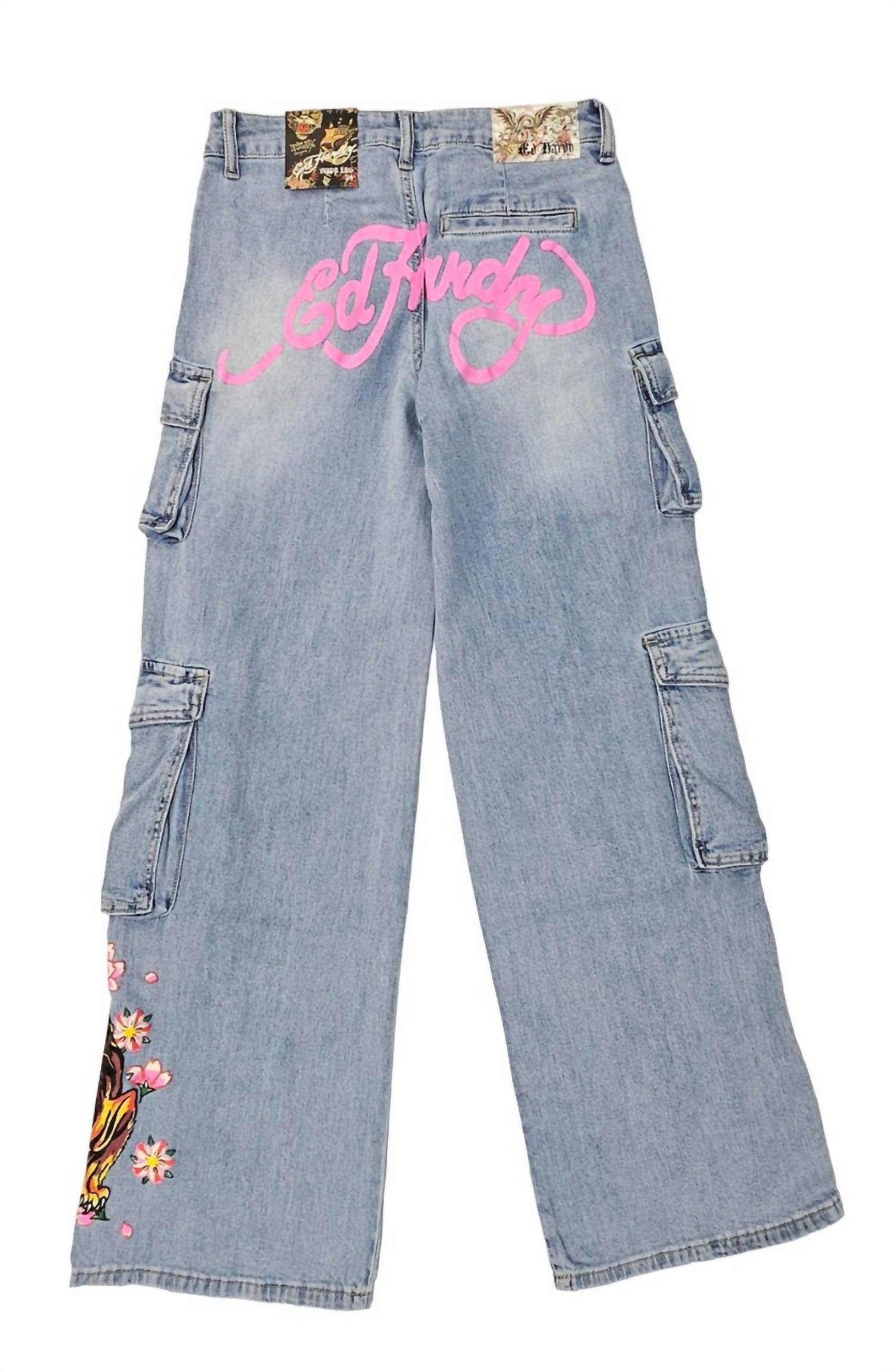 Ed Hardy - Women's Tiger Flowers Cargo Jean
