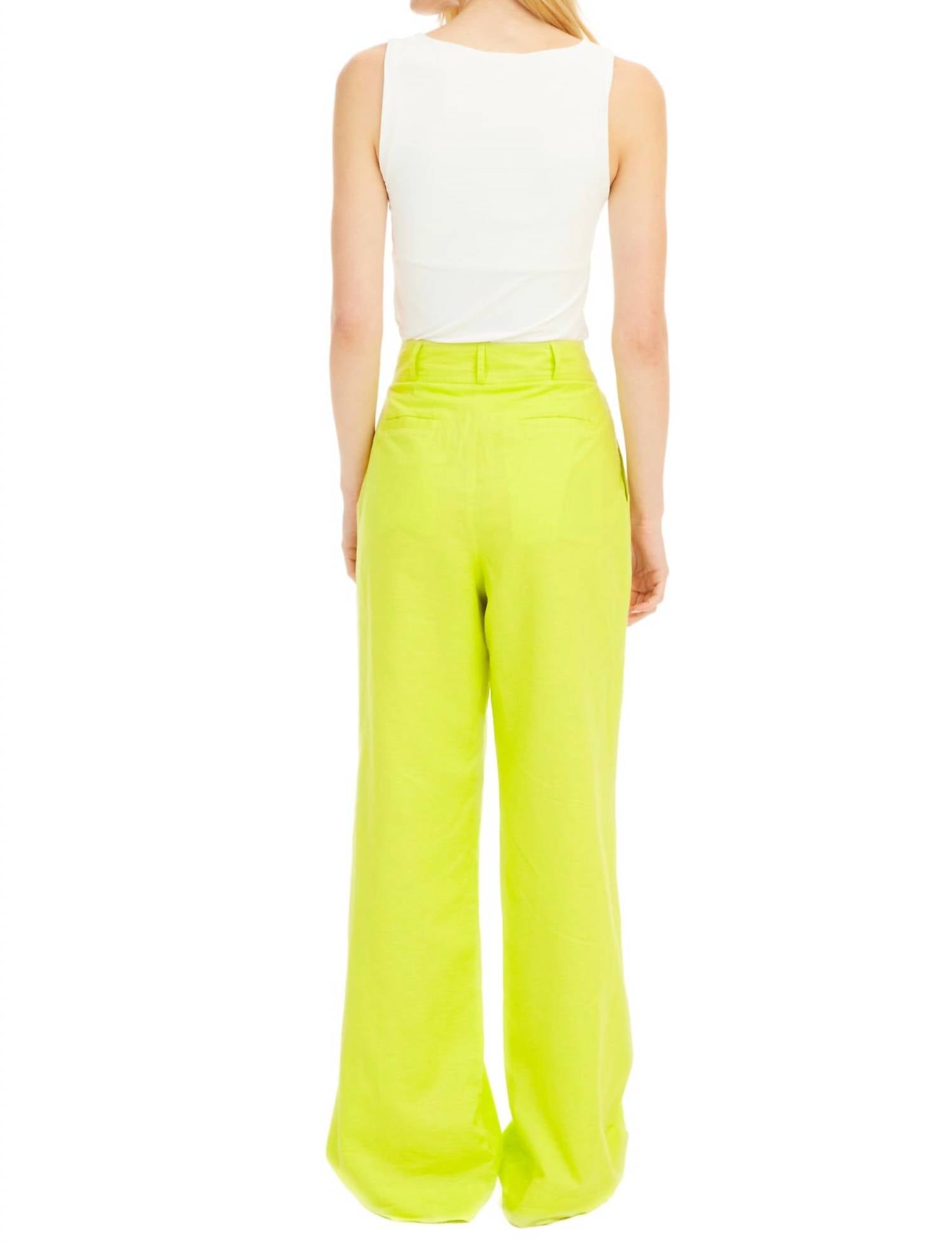 ALLISON NEW YORK Audrey Pants in lime - women's pants - view 4