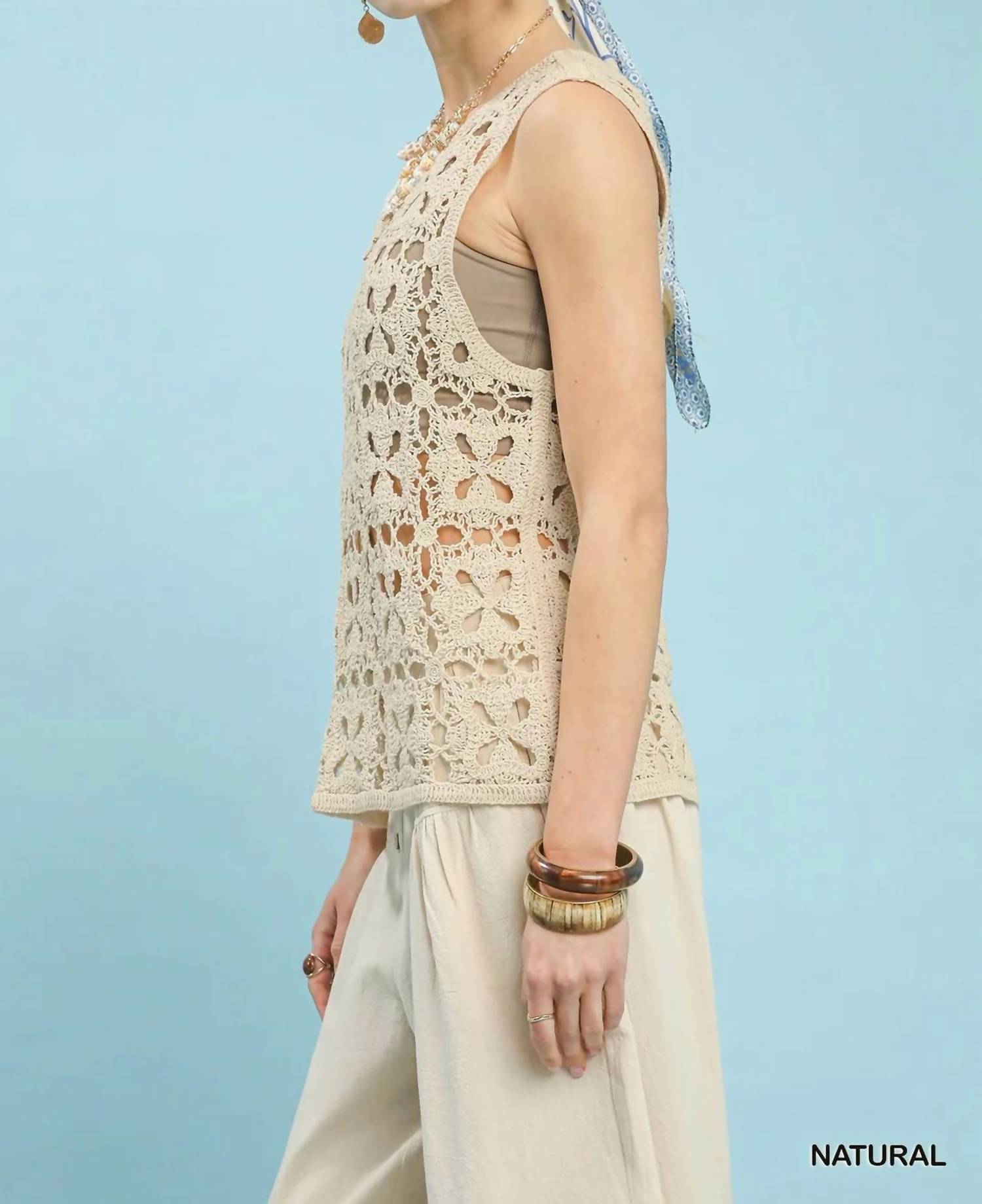 Umgee - Crochet Sleeveless Tank Top