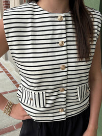 Entro - Striped Button Vest