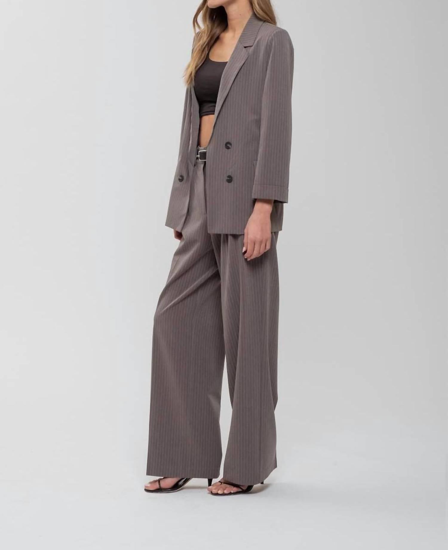 The Workshop Studio - Pinstripe Notched Collar Jacket