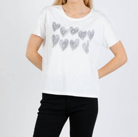 Oui Heart Adore Tee in cloud dancer - women's t-shirt