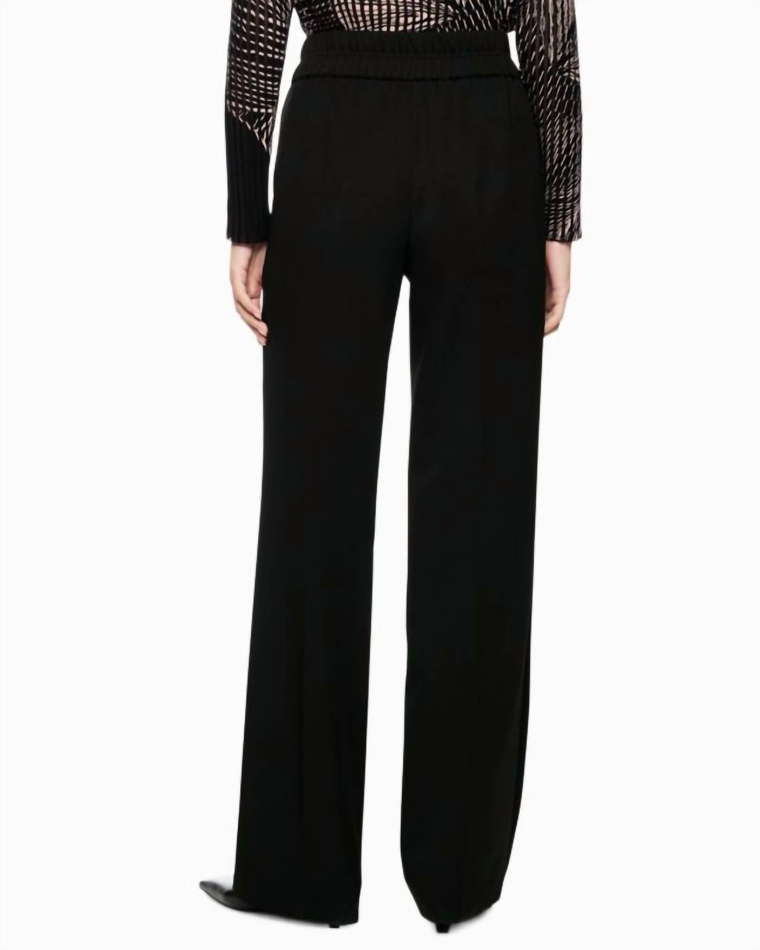 Marc Cain Banded waist trousers in black - women's pants - detail view
