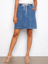 Charlie B - Everyday Stretch Denim Drawstring Skort