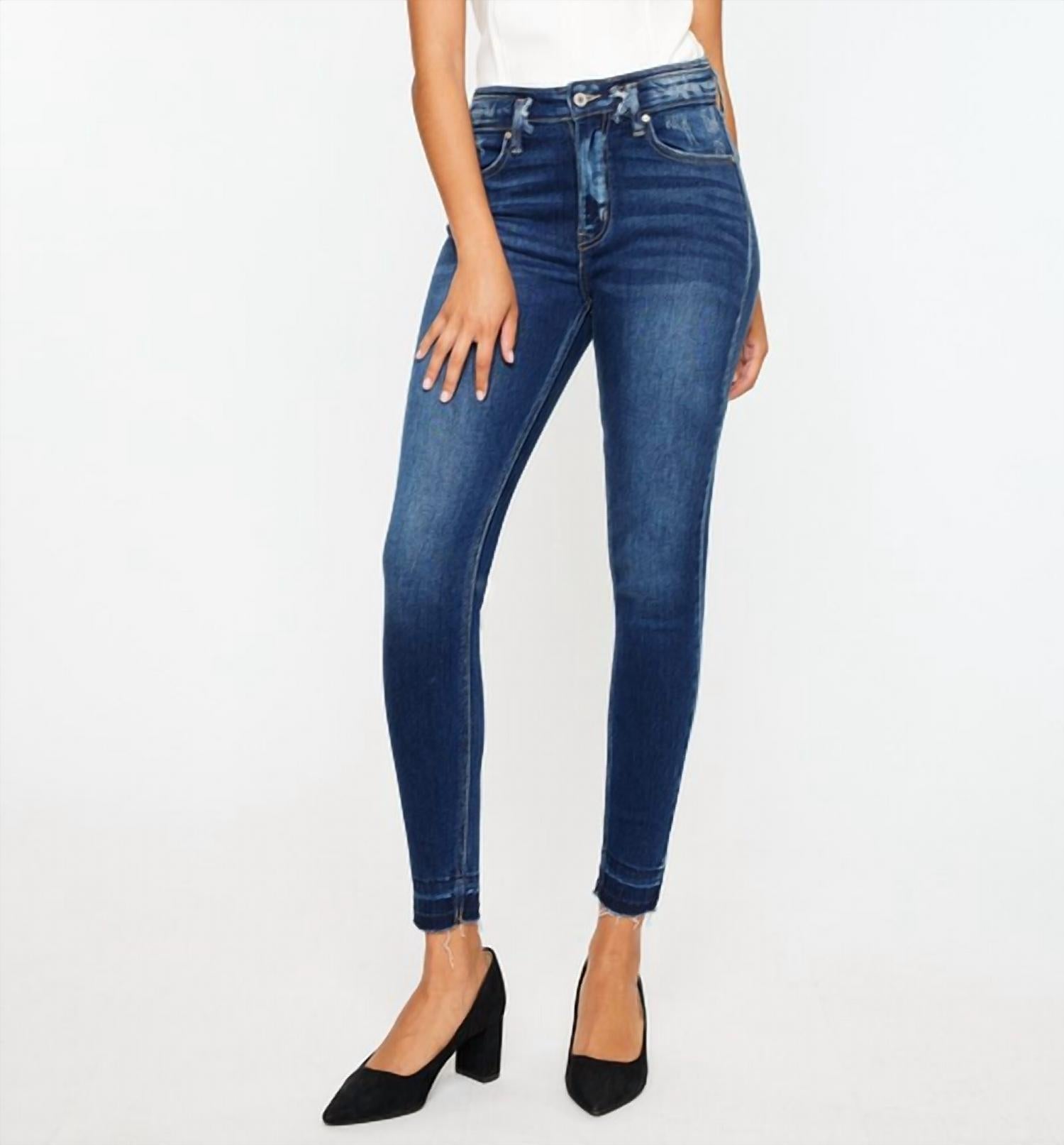 Kancan - High Rise Ankle Skinny Jeans With Released Hem