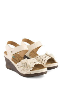 Andrea Women's Wedge Heel Sandal in bone - women's sandal - view 4