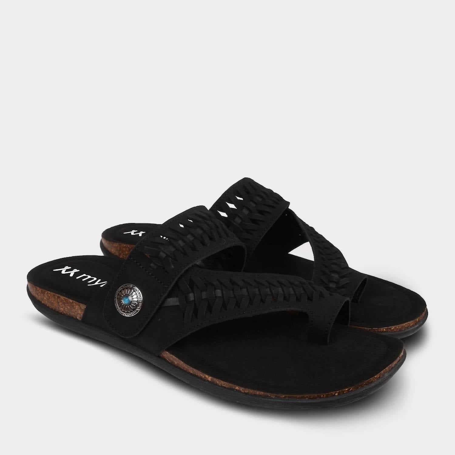 Mykos Women's Scarlett Toe Ring Sandal in black - women's sandal - view 8