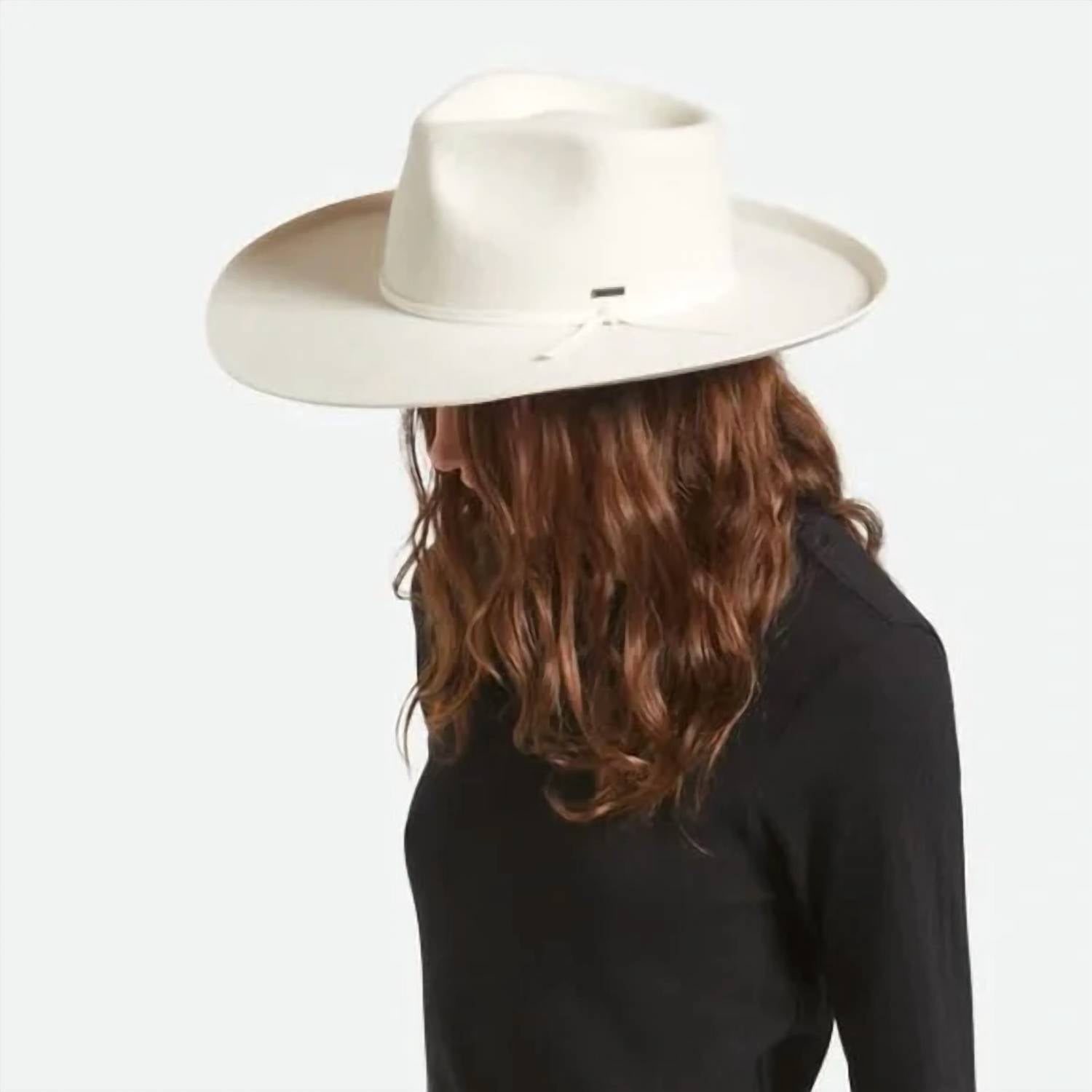 Brixton Marlow Rancher Hat in white - women's hat - detail view